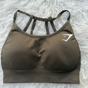 Olive Green Strappy Sports Bra XS